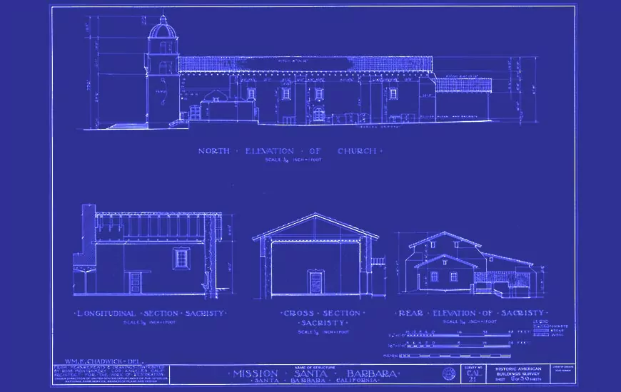 Santa Barbar Mission Blueprint