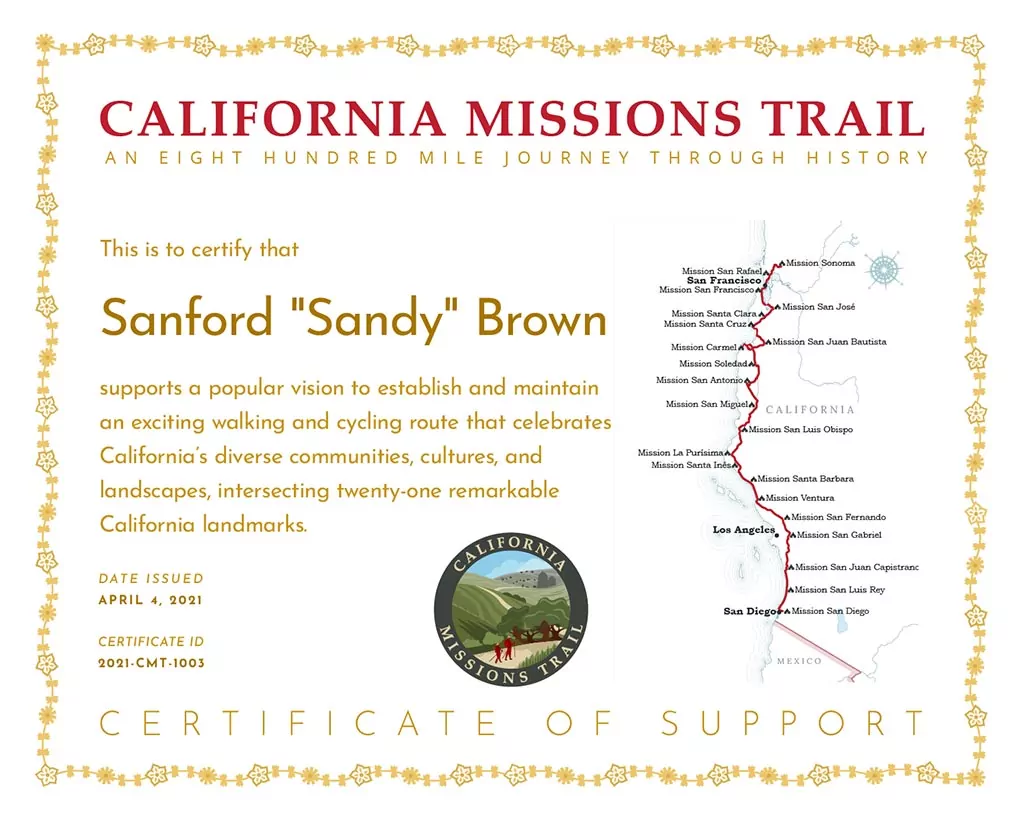 Certificate of Support